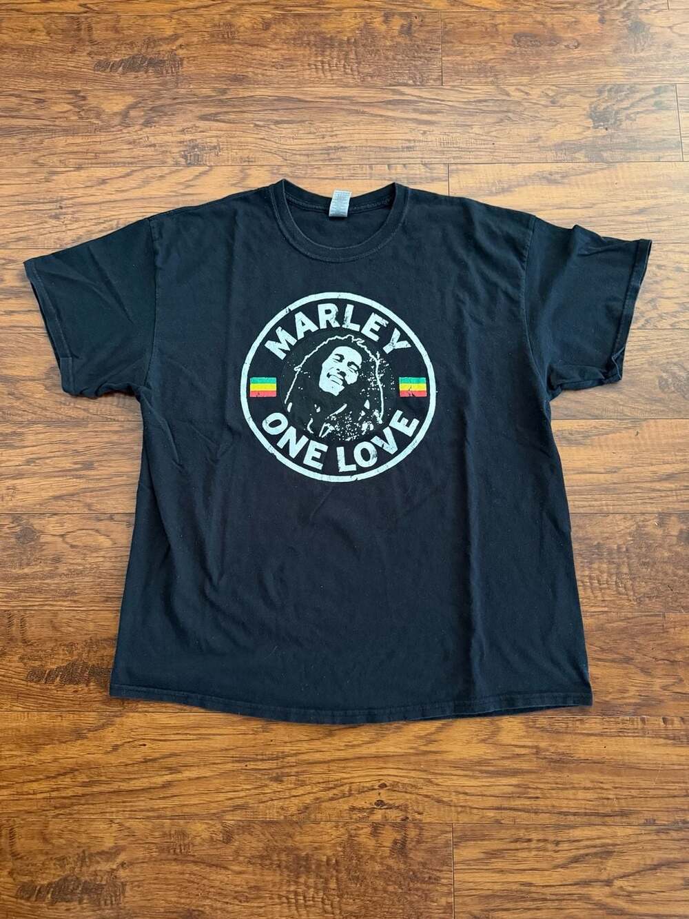 Bob Marley One Love Graphic T-Shirt Black Size XL
